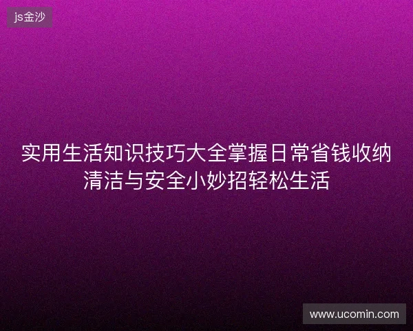 实用生活知识技巧大全掌握日常省钱收纳清洁与安全小妙招轻松生活